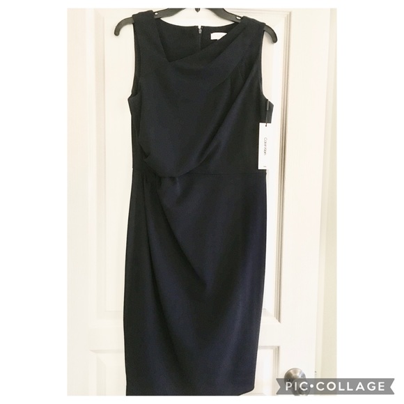 Stunning BNWT Calvin Klein Navy Dress Size 10 - Picture 1 of 3